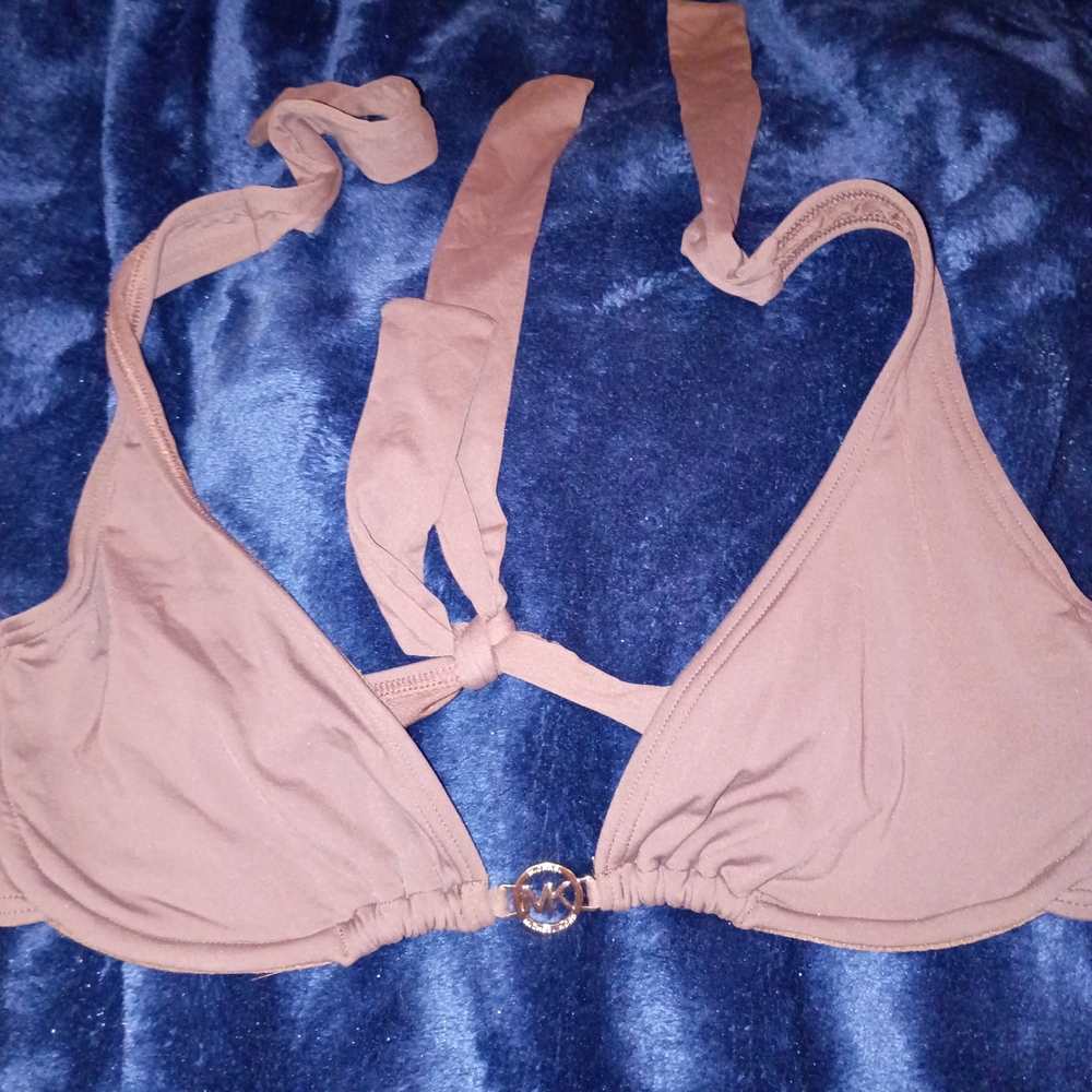 Michael Kors Brown Triangle Bikini Top